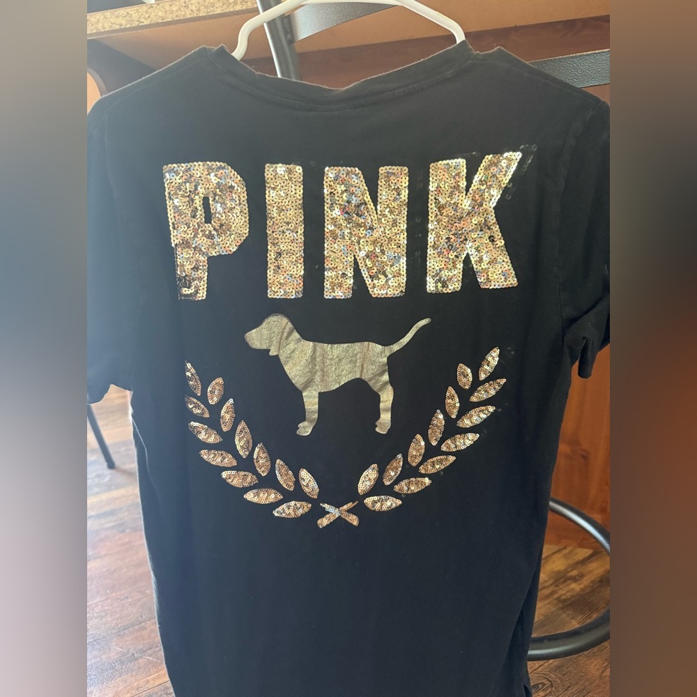 PINK bling campus shirt  XS